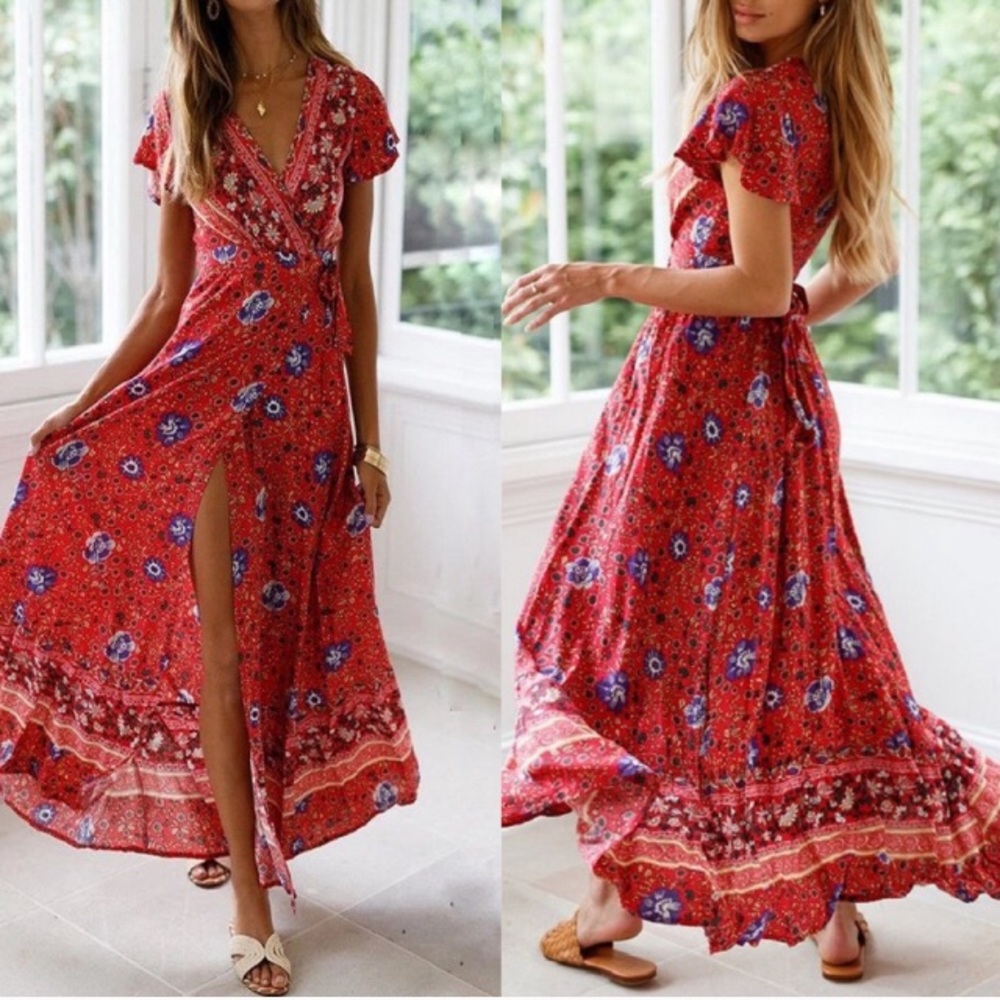 Maxi wrap dress.